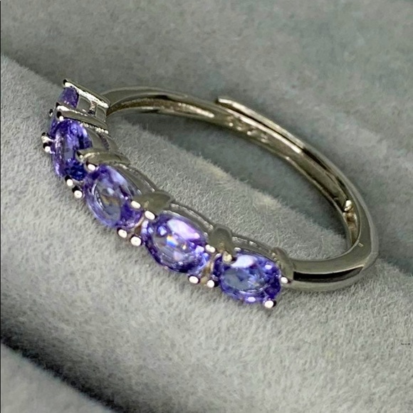 Natural Tanzanite Eternity ring - Picture 6 of 13